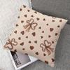 Blush Bow square Jacquard Pillow Cover for Sofa Office Waist Cushion Cover Home Decorative Pillowcase