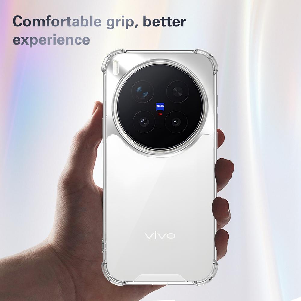 KEYSION Four-Corners Shockproof Transparent Case for VIVO X300 Pro 5G Soft TPU+PC Clear Phone Back Cover for VIVO X300 Pro