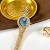 Light Luxury Medieval Full Diamond Women'S Watch Niche High-End Blue Fritillary Small Exquisite Gold Quartz Watch