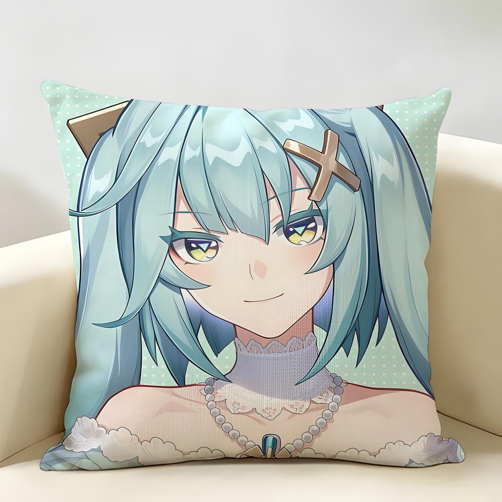 Faruzan Genshin Impact Cushion Cover Natural Linen Organic Fabric DoubleSided Printing Room Sofa Decor Pillow Case