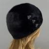 Winter Hats for Women Natural Mink Fur Luxury Beanie Hats Female Skulls Cap Windproof Snow Outdoor Cap