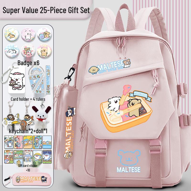 Lively Puppy Girls' Versatile School Backpack - Lightweight, Spacious & Perfect for Travel