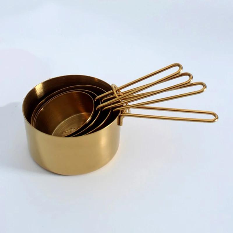 4Pcs Stainless Steel Measuring Spoons Set, Coffee Flour Milk Powder Measuring Cups - Kitchen Tools