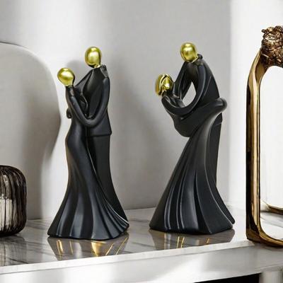 Tanzendes Paar Statue Harz Abstraktes Paar Ornament Desktop Umarmendes Paar Skulptur für Schlafzimmer Wohnzimmer