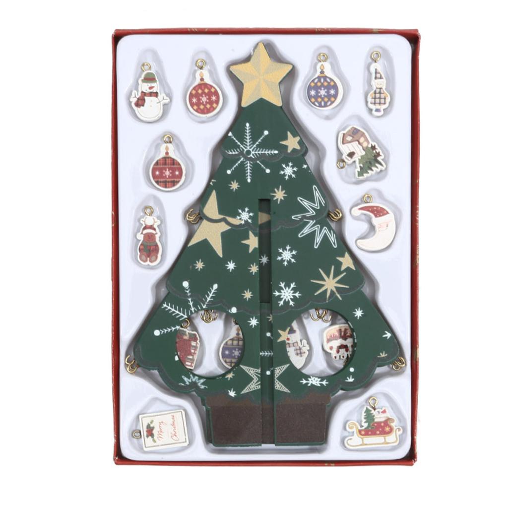 Children's Handmade DIY Stereo Wooden Christmas Tree Scene Layout Christmas Decorations Ornaments