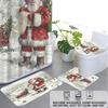 4pcs Merry Christmas Santa Claus Printed Bathroom Set 180x180 Waterproof Shower Curtain Floor Mat Toilet Mat U-shaped Mat
