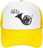 French Horn Music Notes Trucker Hat Adjustable Mesh Back Sun Protection Outdoor Cap