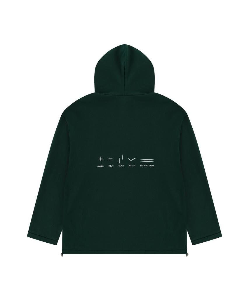 Embroidery Oversized Long Hoody_Green