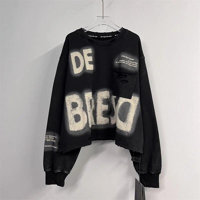 

Жіночий світшот Бавовняний Оверсайз Флісовий Потовщений Вільний З Круглим Коміром Повсякденний Пуловер З Довгим Рукавом Зимовий Світшот Топ XXXXL чорний