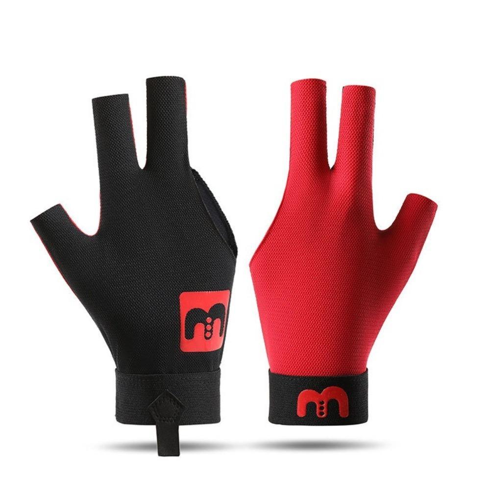

Left Hand Three Fingers Glove Elastic Snooker Billiard Glove Billiards Glove Fitness Accessories красный