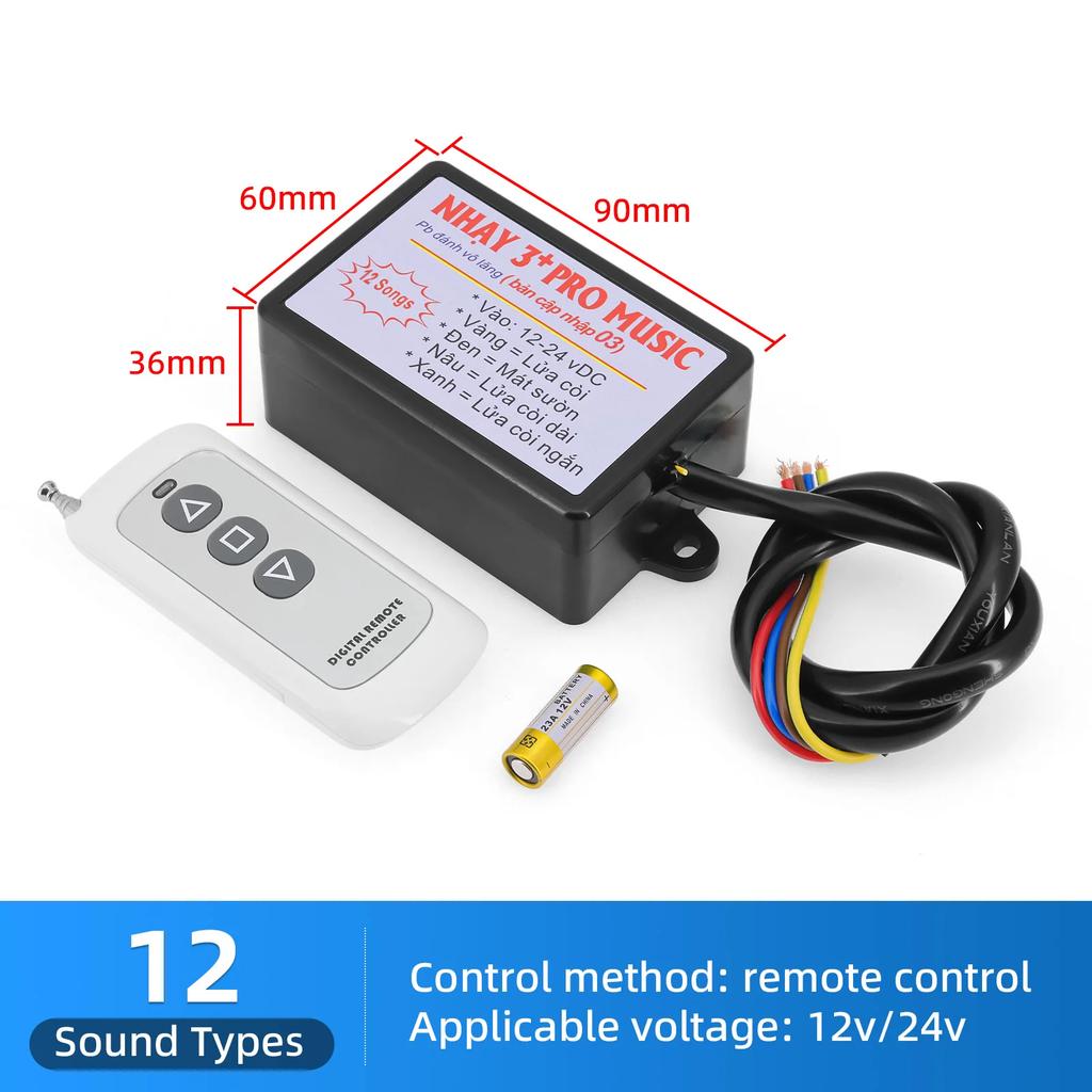 12 Sound Car Horn Controller Electronic Horn Controller Horn Speaker Control Unit Warning Alarm For Boat Car Motorcycle