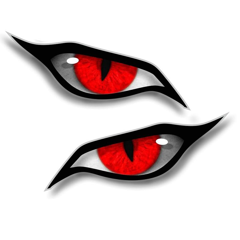 J105# 13cm X 9.5cm for Evil Yellow Eyes RV Motorcycle Car Stickers Occlusion Scratch Waterproof Windshield VAN Anime Decal