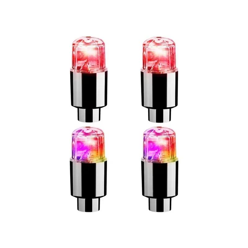 2/4/8pcs LED Tire Valve Stem Caps Neon Light Waterproof Wheel Spoke Lights LED Tire Lamp for Motorcycle Bicycle Car Accessories