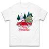 Merry Christmas T Shirt Red Truck With Tree Gift Tea Vintage Fashion Unisex Slightly Soft Stretched Graphic Homme