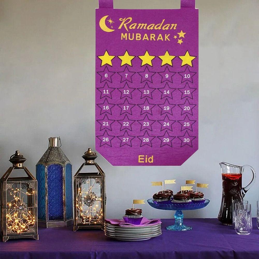 

Purple/Blue/Red Ramadan Advent Calendar Felt EID Mubarak Decorations Eid Mubarak синий
