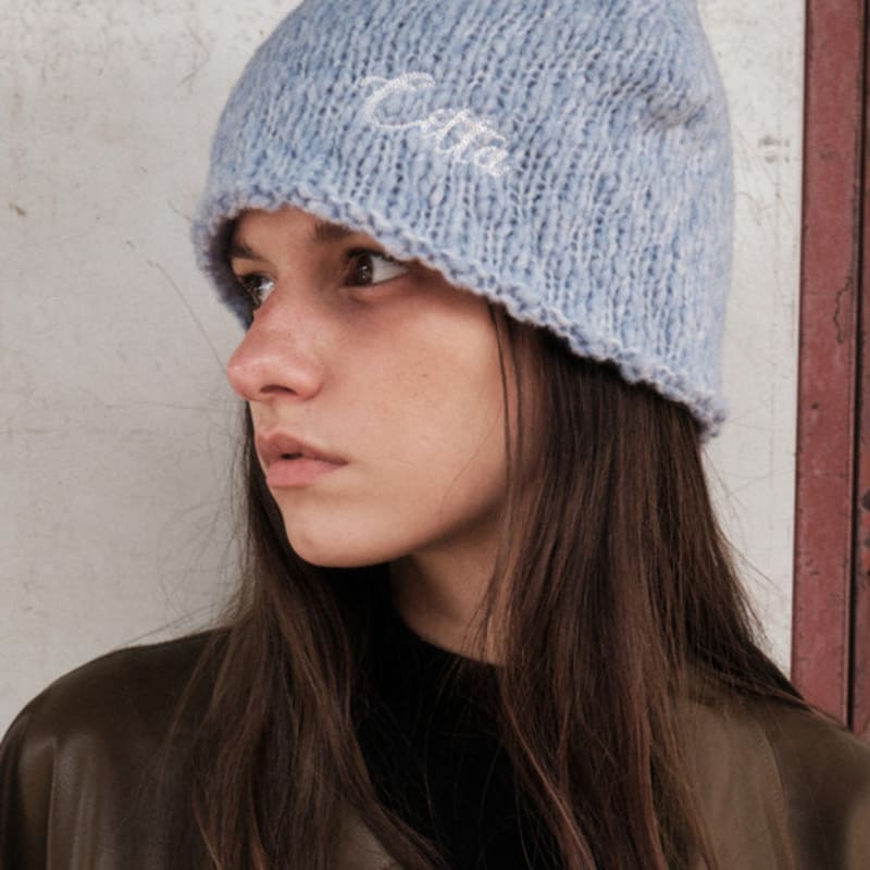CITTA Wool Blend Signature Logo Beanie_CTA930(Sky Blue)