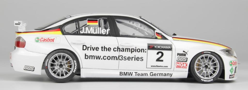 Racing Series BMW 320si E90 2008 WTCC Browns Hatch Gewinner Plastikmodell PN24037 Platz/NuNu 1/24
