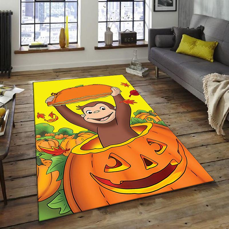 1pc Curious George (2) Design Area Rug - Non-Slip, Soft & Cozy Floor Mat for Living Room, Bedroom, Office - Indoor/Outdoor Decorative Carpet