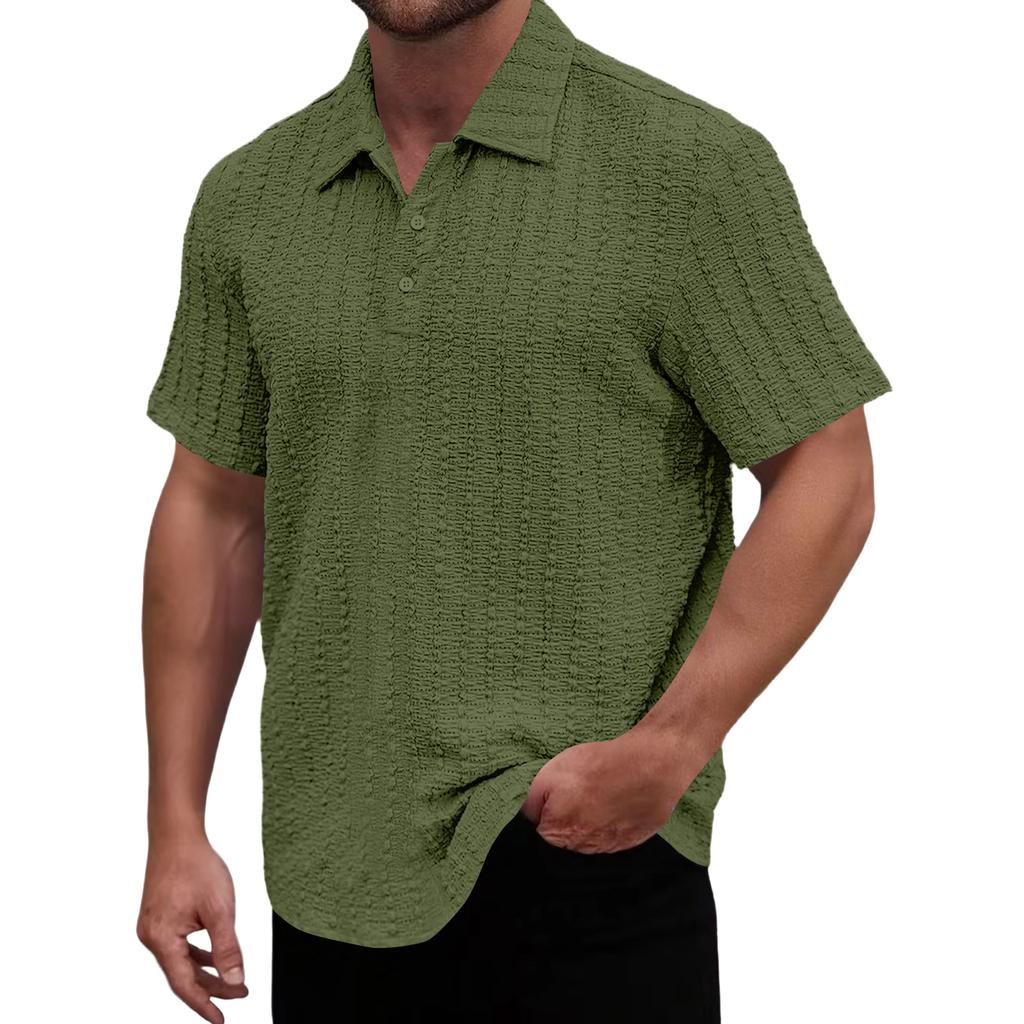 Men's Casual Zip-Up Short-Sleeve Top