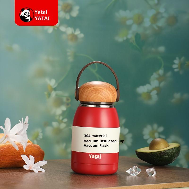 

Mini Thermos Cup with Portable Handle Creative Cute Small Student Gift Keeps Beverages Warm And Cold 330ml червоний