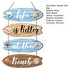 Life Is Better at The Beach Bathroom Wall Decor Wooden Surfboard Coastal Hanging Plaques Rustic Nautical Farmhouse Wall Sign