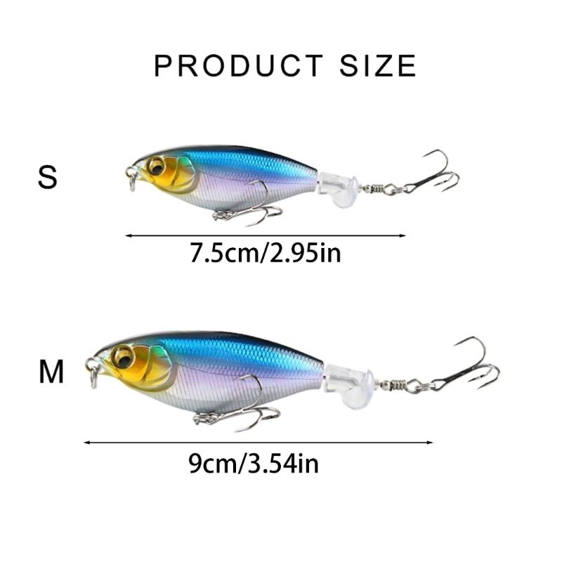 5Pcs Propeller Noise Baits Topwater Fishing Lures Propeller Tractor Hard Baits Fish Hook for Saltwater and Freshwaters
