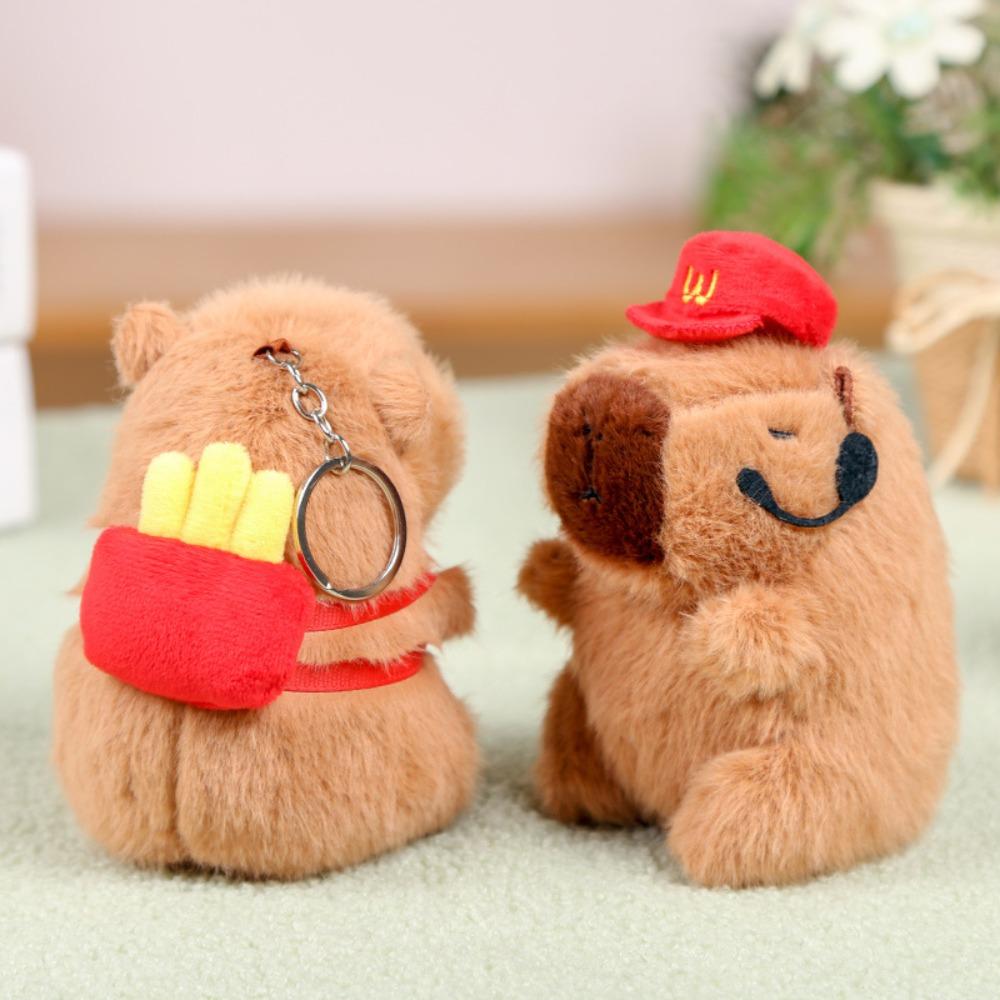 

Cross Dressing Plush Capybara Pendant Doll Cartoon Animal Keychain Plush Capybara Key Ring Women style 5
