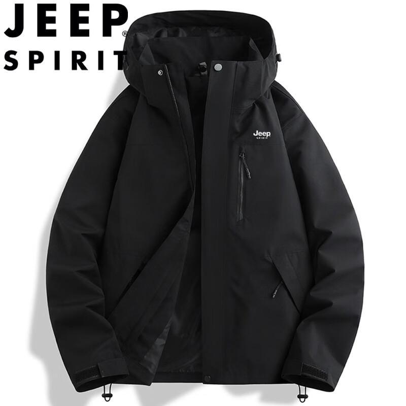 

JEEP SPIRIT Men s Spring Autumn Casual Hooded Hiking Jacket M