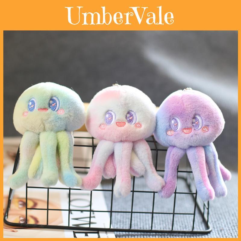 Ultra Soft Plush Toy Jellyfish Keychain Adorable Ocean Animal Stuffed Doll