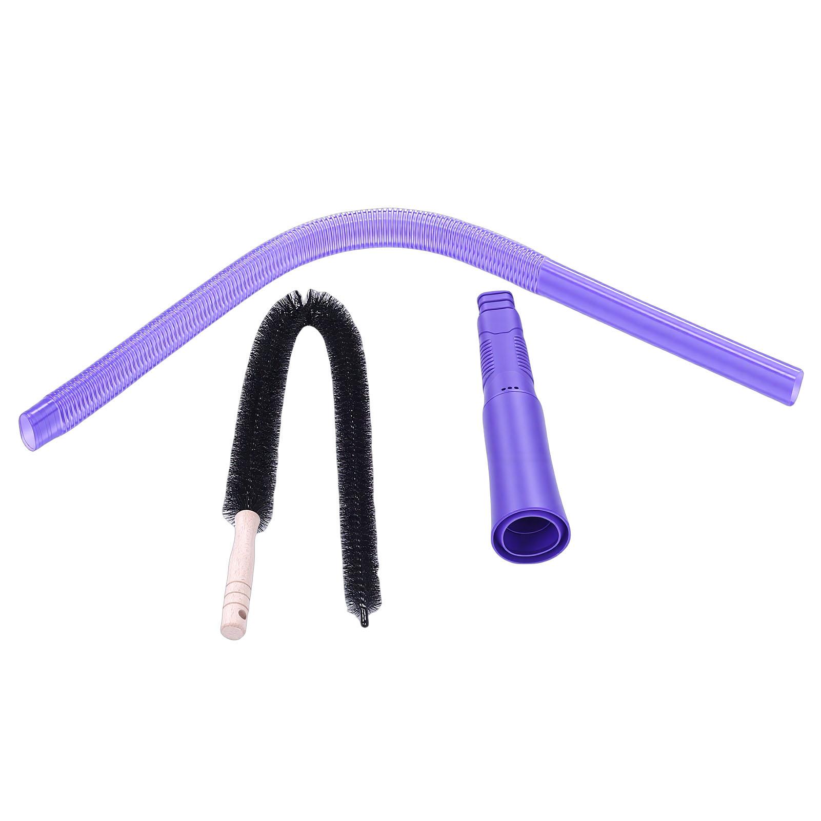 Dryer Lint Vacuum Attachment Flexible Extendable Vacuum Hose Attachment and Cleaning Brush Purple