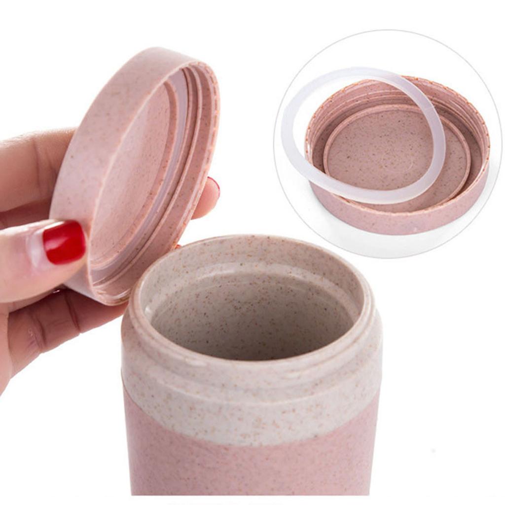 300ML Coffee Mug Creative Plastic Travel Mug Double Wall Vacuum Insulated Tumbler Wide Mouth Tea Cup with Lid