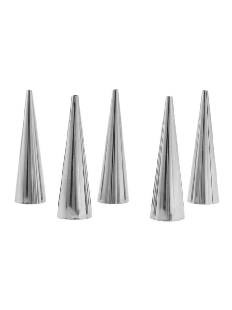 12pcs Conical Tubes Cream Molds Bread Moulds Stainless Steel Croissants Cone Horn Spiral Roll Pastry Cake Baking Tool ZXH