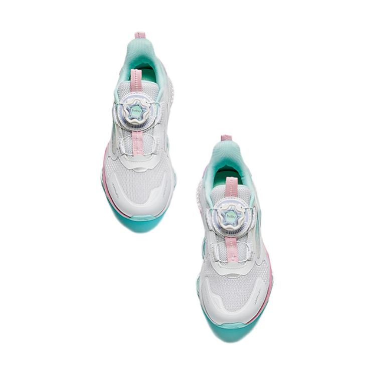 Anta Kids UFO 6.0 Non-Slip Wear-Resistant Breathable Low-Top Running Shoes Kids Sneaker White Green 322439901-3