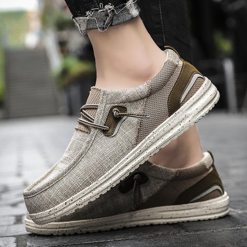 Summer Canvas Shoes Men Sneakers Plus Size Lightweight Breathable Walking Footwear New Slip-on Comfortable Casual Men's Shoes