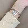 Retro Personalized Round English Alphabet Thai Silver Bracelet Women's Niche Cold Light Luxury Versatile Jewelry
