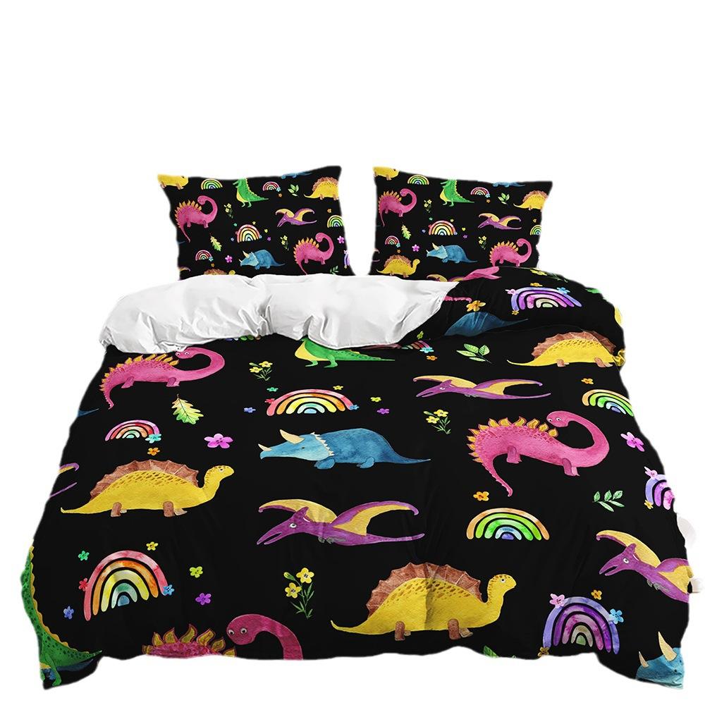 Three-Piece Cartoon Dinosaur Quilt Set Two-Piece Bedding Set