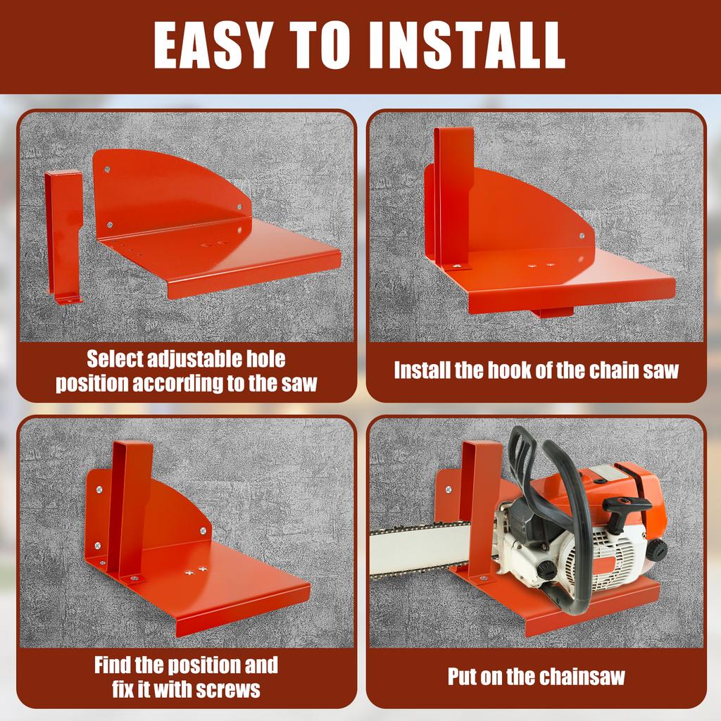 Chainsaw Holder Heavy Duty Saw Display Wall Mount Weeder Eater Support Lawn Mower Rack Trimmer Garage Organizer Chainsaw Rack