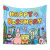 SpongeBob Octopus Brother Cartoon Hanging Cloth Bedroom Wall Decoration Background Cloth Cute and Funny Tapestry