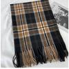 Retro Style Plaid Scarf Women's Winter Fashion Thickened Warm Scarf Student Scarf Shawl