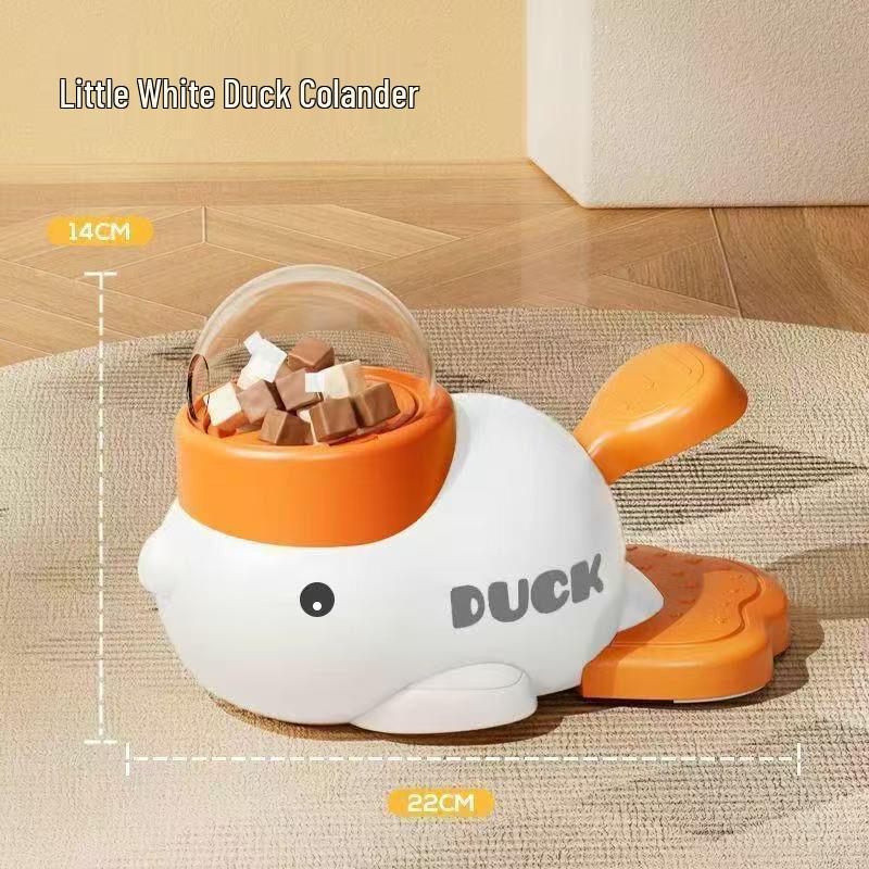

Interactive Duck Pet Toy: Press & Rotate for Treat Dispensing, Dog Entertainment & Training. In Stock