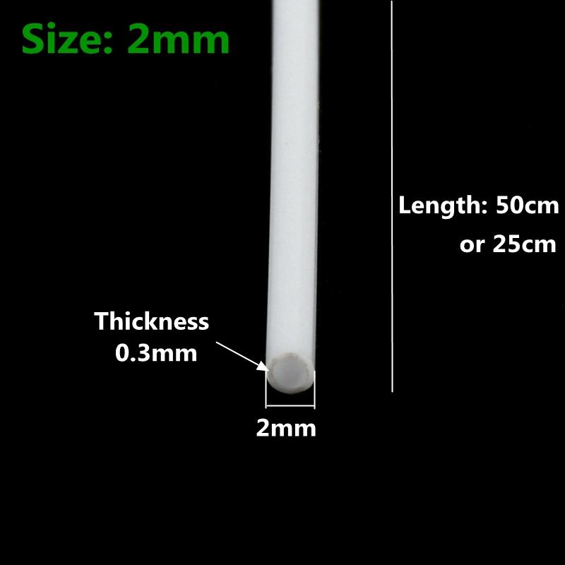

ABS Round Tube Plastic Hollow Tube Diameter 2mm/3mm/4mm/5mm/6mm/8mm/10mm/12mm DIY Handmade Sand Table Material Model Building 5PCS Length 25cm