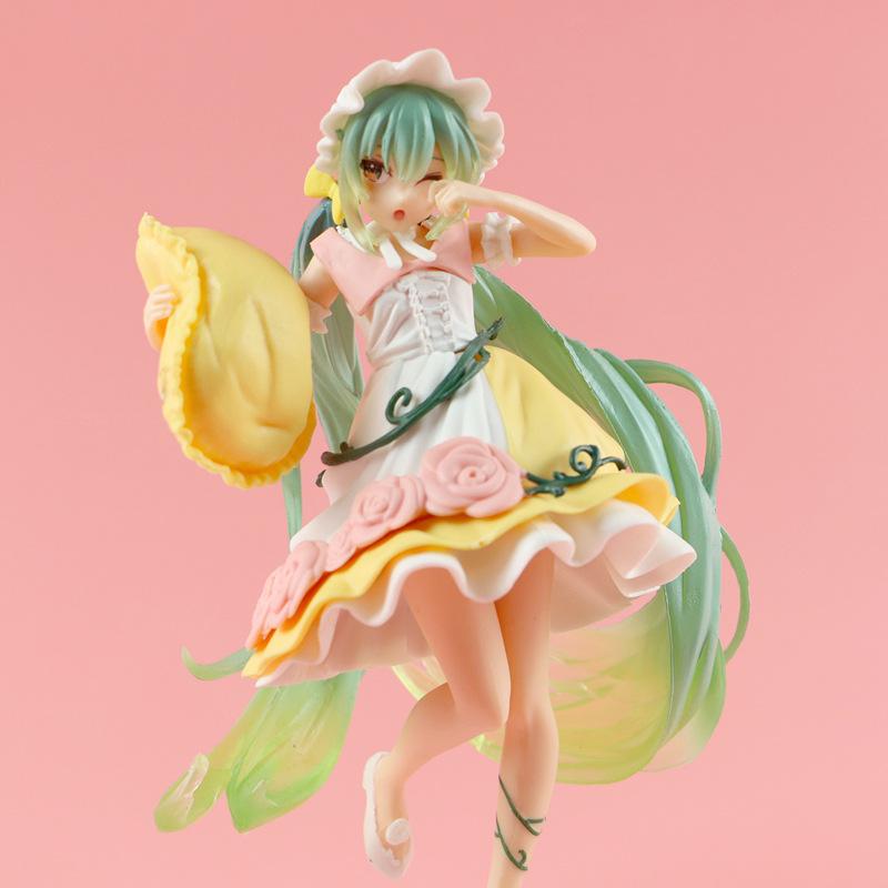 New Anime Figure Hatsune Miku Cinderella Wonderland Long Hair Princess Kawaii Virtual Singe  Model Collecting Toys