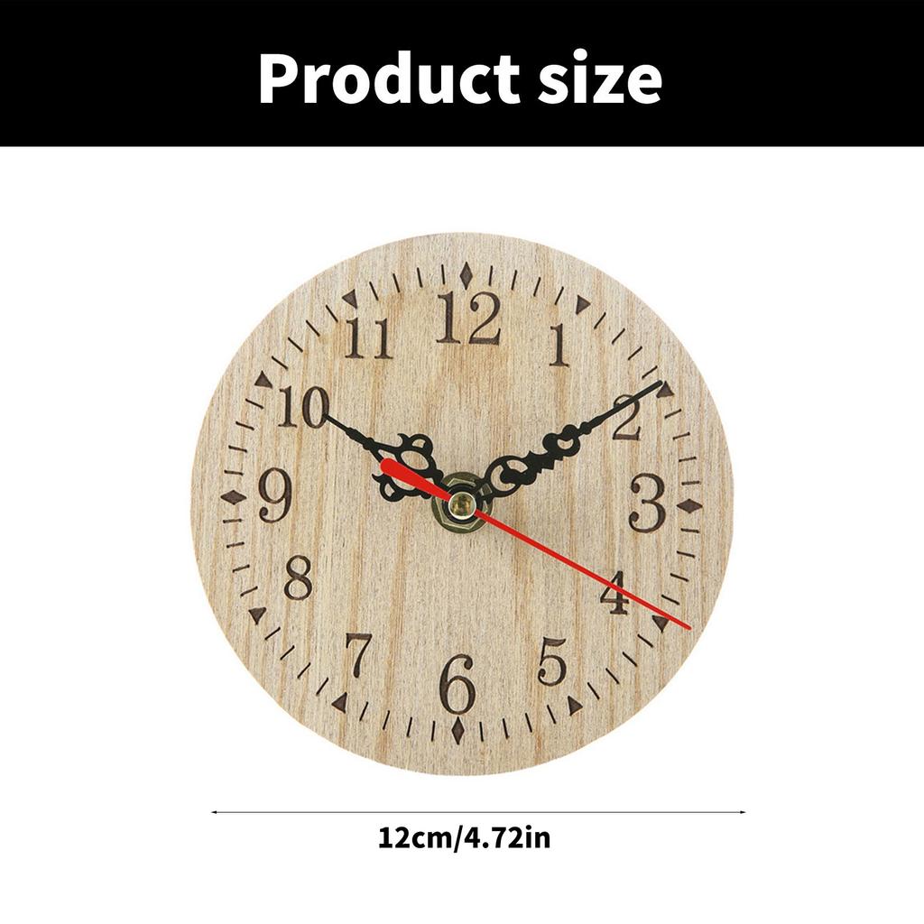Runde Holztischuhr Vintage Stilvolle Runde Uhr für Schlafzimmer Wohnzimmer und Arbeitsbereiche Leiser Betrieb Heimdekoration