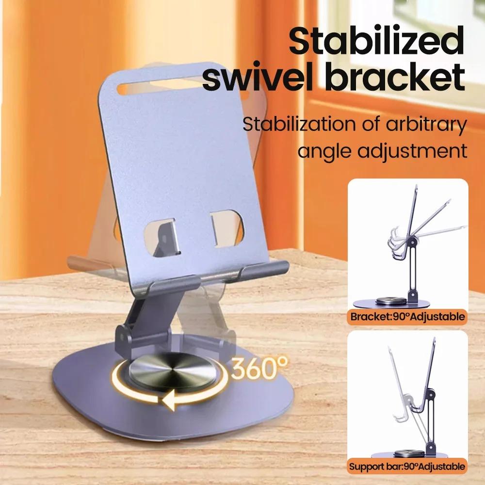 All Metal Mobile Phone Holder Stand 360 Degree Rotate Foldable Desk Phone Holder Stand For iphone Android Smartphone Tablet Portable Bracket