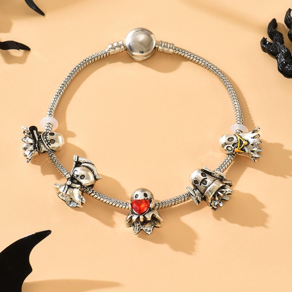 Bracelet Charm Bracelet Squelette Citrouille d'Halloween Pour Enfants et Adolescents