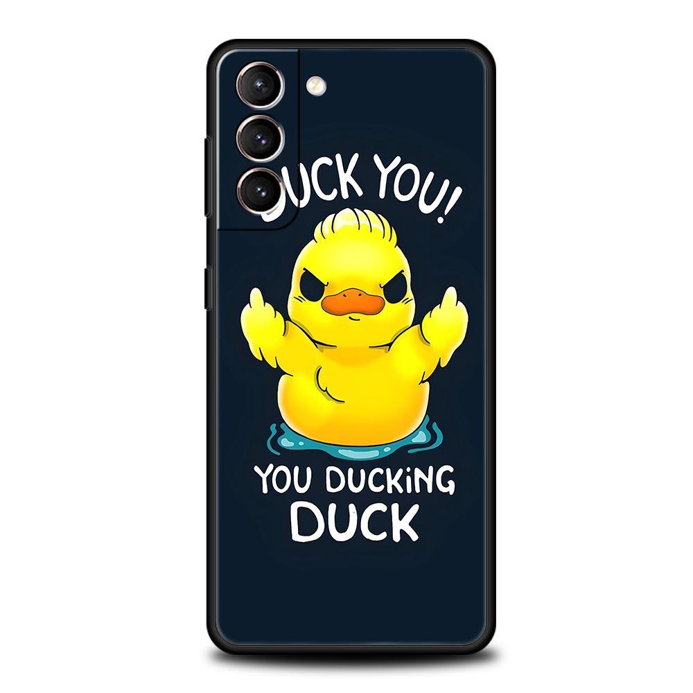 Cartoon Duck Phone Case Cover for Samsung Galaxy S26 S25 S24 S23 S22 S20 S21 FE Ultra S25 Edge Plus 5G Soft TPU Shell Fundas Bag