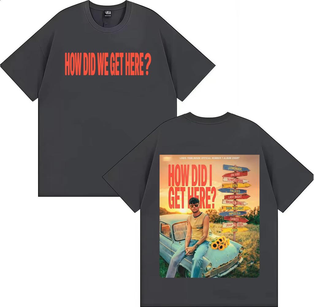 Singer Louis Tomlinson Trendy Double Sided Print TShirts Hip Hop TShirts Unisexs 2026 Crewneck Y2K Short Sleeve Tshrit Fans Gift