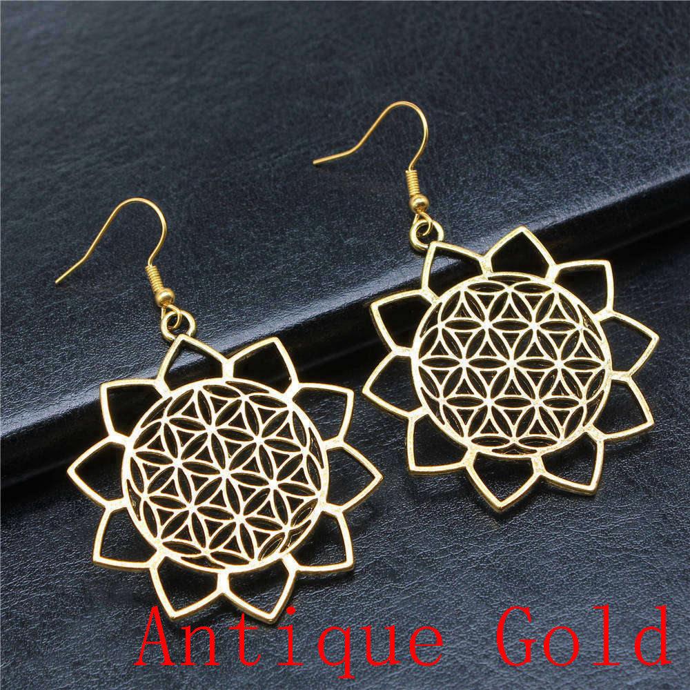 Mandala Pattern Drop Earrings Dangle Drop Earrings For Women Jewelry Making Wholesale