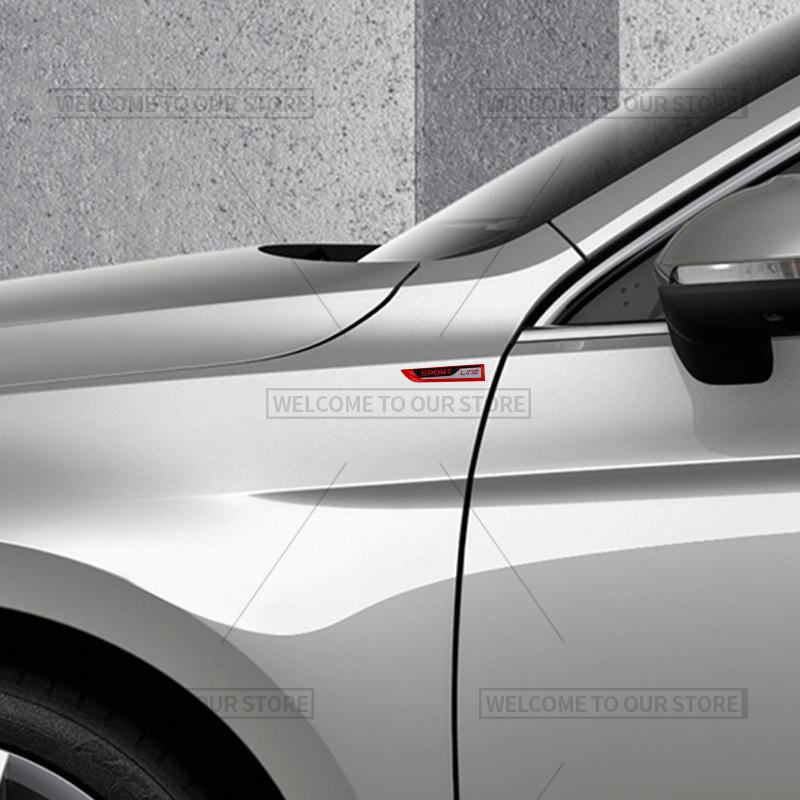 3D Car Styling Sport Line Emblem Side Badge Metal Stickers Rear Trunk Decals For Skoda Citigo Octavia Kodiaq Kamiq Yeti Fabia RS