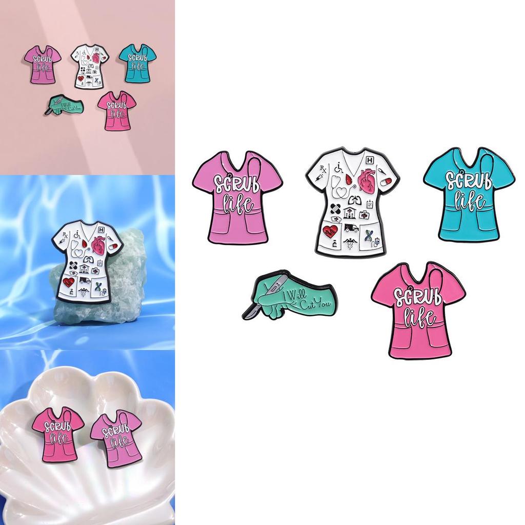 Kreative medizinische Ausrüstung Cartoon-Figur Broschen Stilvolle Metallanstecknadel für Krankenschwestern